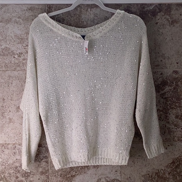 Sweaters - *New w/tags. Sparkly off-white knit sweater